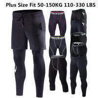 กางเกง2ตัวปลอมสำหรับผู้ชาย,เสื้อผ้าสำหรับฝึกซ้อม6XL 5XL 4XL กางเกงปั่นจักรยานแห้งเร็วด้านล่าง7XL