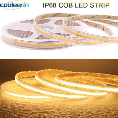 【cw】 IP68 Waterproof COB Strip LED Light Bar 384 LEDs/m 12V 24V Flexible LED Tape CRI 90 FOB Strip for Outdoor House Lighting ！