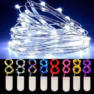 10pcs 1M 2M Fairy Light LED Copper Wire String Lights Outdoor Garland Wedding Light for Home Christmas Garden Holiday Decoration Fairy Lights
