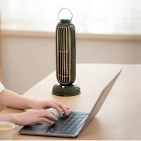 USB Tower Fan 3600MAh Battery Rechargeable Aromatherapy Leafless Tower Fan Portable Desktop Air Cooler for Home Study