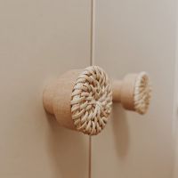 1PC Rattan Handle Beech Rattan Drawer Handle Wardrobe Furniture Kitchen Cabinet Door Handle Dresser Handle cabinet handles