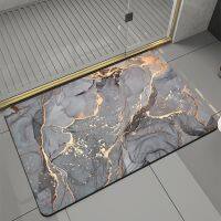 Bath Mat Marble Pattern Absorbent Quick Dry Bathroom Rug Non-slip Entrance Door Mat Nappa Skin Bathroom Floor Mat Kitchen Mat