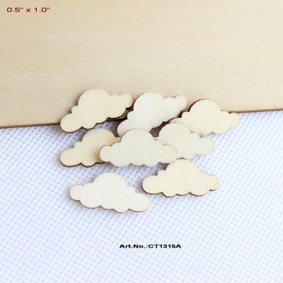 50pcs/lot 25mm Blank Unfinished Wood Cloud Rustic Babys Nursery Party 1" -CT1315A Cooking Utensils