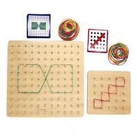 Wooden Rubber Tie Nail Geoboard with Cards Geometry Learning Education Kids Toy Children Math Wooden Toys Set Montessori Toy Flash Cards Flash Cards