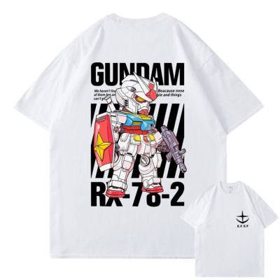 S3Xl Anime Suit Mvel Gundam Printed T Shirt Mens Summer Short Sleeve Shirt 100% Cotton Gildan