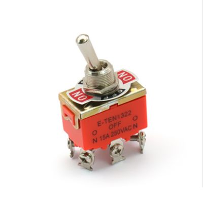 E TEN1322 Micro switch 15A/250V 6 pin Waterproof Switch Cap On Off On Miniature Toggle Switches orange 1PCS