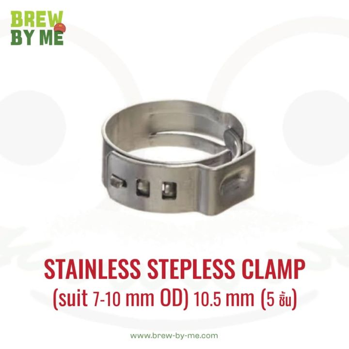 Stainless Stepless Clamp (suit 7-10mm OD) 10.5mm (5 ชิ้น)