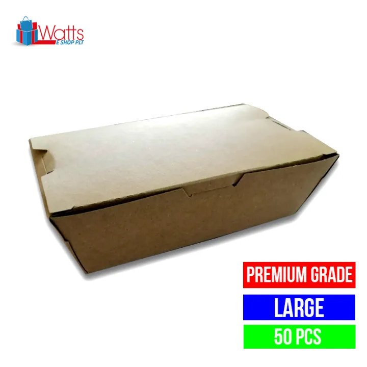 Lunch Box Take Away Paper Food Container Disposable Packaging Tapau 