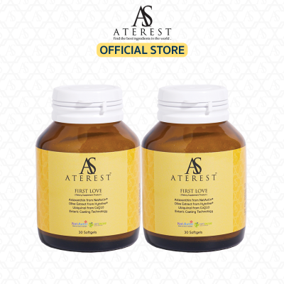 Astaxanthin + สารสกัด 12 ชนิด First Love by Aterest Resveratrol&nbsp;CoQ10 Olive&nbsp;Extract Red Orange และ Ceramide (2 กระปุก 60 ซอฟต์เจล)