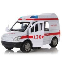 White Ambulance Vehicles Toys 1/32 Alloy Car Model with Light&amp;Sound Gift for Kids