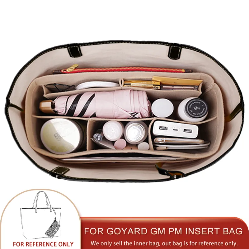 Fits For Goyard Tote Felt Cloth Insert Bag Organizer Makeup