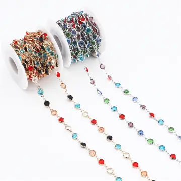50CM Flower Beaded Colorful Chain Metal Chains For Jewelry Making DIY  Bracelet