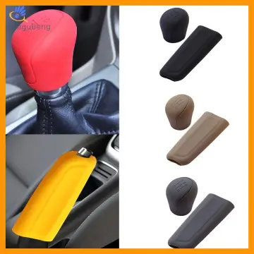 2Pcs Universal Manual Car Silicone Gear Head Shift Knob Cover Gear Shift  Collars Handbrake Grip Car