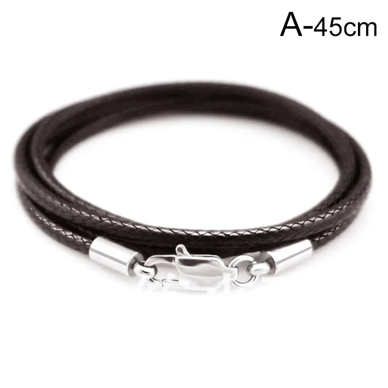 Black Leather Necklace, (1pc)