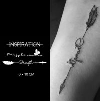 【Mars Tattoo】NEW Technology Magic, Long Lasting 2 Weeks, Semi-Permanent tattoo,Temporary Tattoo, tattoo Sticker, Fake Tattoo, Quotes, Words, Arrow, MNF087