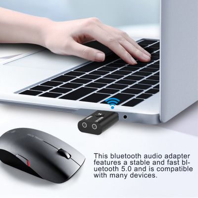”【；【-= Bluetooth 5 0 Audio Adapter 2-In-1 Wireless Transmitter Receiver With USB 3 5Mm Audio Inter