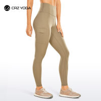 CRZ YOGA Womens Cargo Leggings 25 Inches - Naked Feeling Soft - High Waisted Yoga Pants with Pockets