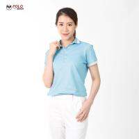 เสื้อโปโล CoolPlus COZY เนื้อผ้าเบา สัมผัสเย็นสบาย สีฟ้าอ่อน CZ04 (หญิง) - PMKPOLOMAKER