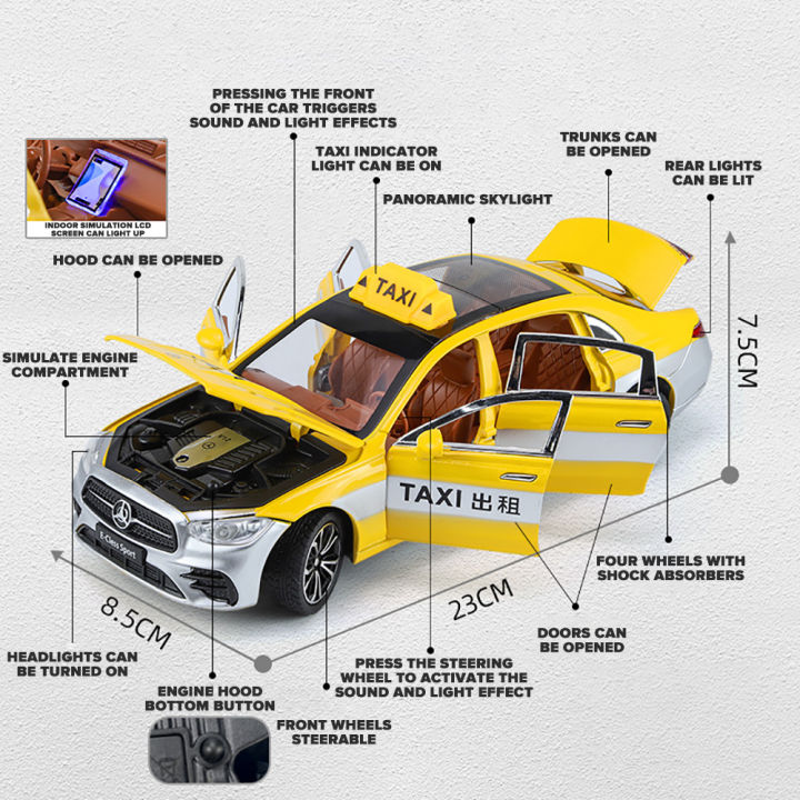 รถบรรทุกโมเดลรถยนต์-e300l-ทำจากโลหะสำหรับแท็กซี่รถเบนซ์ของเล่นอัลลอยรถ-kids-toys-รถสะสมงานอดิเรก