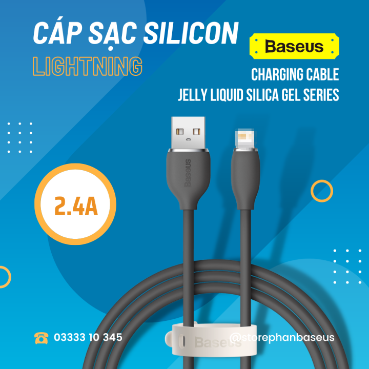 Dây sạc nhanh | Baseus Charging Cable Jelly Liquid Silica Gel Series USB to  Lightning  dài , 2m 