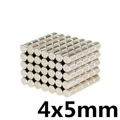 5ชิ้น แม่เหล็กนีโอไดเมียม 4x5มิล ทรงกระบอก 4*5มิล Magnet Neodymium 4*5mm แม่เหล็กแรงสูง ขนาด 4x5mm แม่เหล็ก แรงดูดสูง ชุบนิเกิล สำหรับงาน DIY