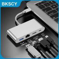 USB C ฮับตัวแปลงแบบหลายพอร์ตกับ USB3.0ฮับชาร์จ HDMI-เข้ากันได้ RJ45เครือข่ายอีเธอร์เน็ตสำหรับ MacBook Huawei P20