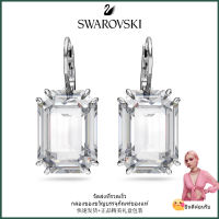 ?Swarovski?ต่างหูพลอยสีขาวเหลี่ยม Millenia,S925 ต่างหูแฟชั่นสตรีเงินสเตอร์ลิง,ของขวัญวันเกิดวันวาเลนไทน์