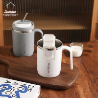 SWEEJAR Double Stainless Mug ถ้วยกาแฟ500มล. พร้อมฝาปิดและฟาง