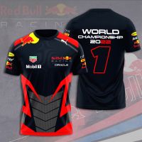 Max Verstappen x Red Bull F1 World Championship ชายเสื้อยืดฤดูร้อนทีมฟอร์มูล่าวันเสื้อยืดวันเด็ก Xs-5xl ยอดนิยม