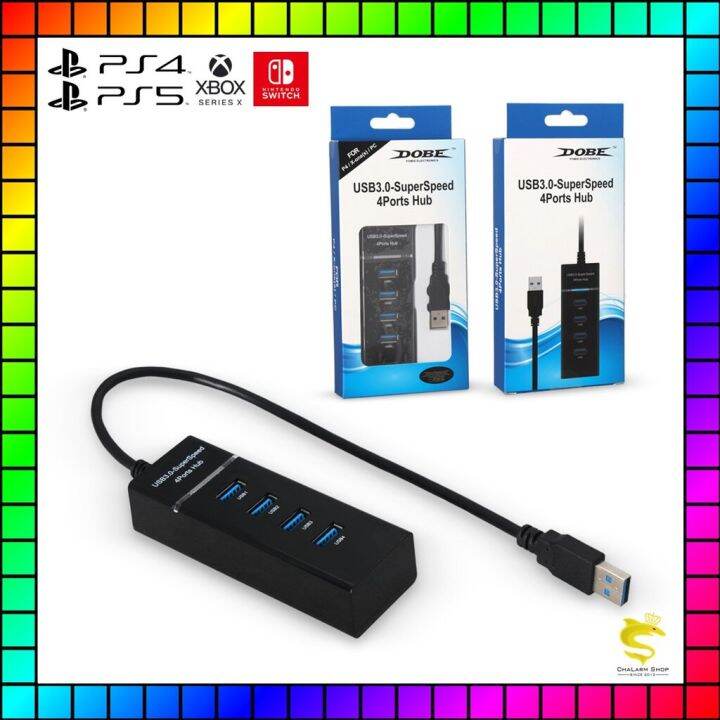 dobe-hub-usb-3-0-superspeed-4-พอร์ทต่อ-ps4-ps5-xbox-switch