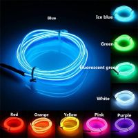 Flexible Neon Light Glow EL Wire Ambient Lamp Rope Tape Cable Mini Neon Lights Shoes Clothing Waterproof LED Strip Decor DC 3V