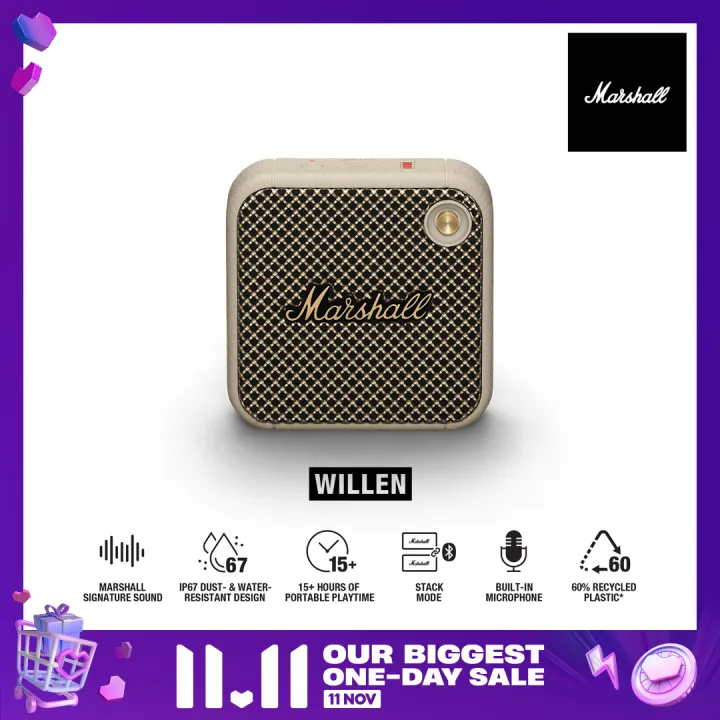 Marshall Willen Portable Wireless Bluetooth Speaker Cream Lazada.co.th