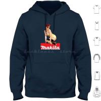 Illustration Pop Art Redhead Brunette Powertools Hoodie cotton Long Sleeve Power Tools Powertools Power Tool Logo