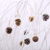 [A Warm]9ชิ้น/ล็อต3 4เซนติเมตรไม้ Pinecone ลูกสำหรับบ้านพรรคตกแต่งเครื่องประดับต้นคริสต์มาสแขวนกรวยไพน์ตกแต่งคริสต์มาส