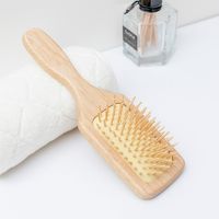 【CW】 1Pc  Wood Hair Comb Paddle Cushion Loss Massage Hairbrush Scalp