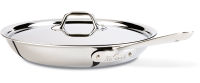 All-Clad D3 Stainless Cookware, 12-Inch Fry Pan with Lid, Tri-Ply Stainless Steel, Professional Grade, Silver, Model:41126