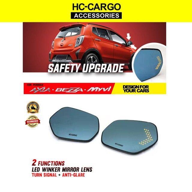 Hc Cargo Led Winker Mirror For Perodua Axia Bezza Myvi Lagi Best Lens Blue Mirror With Led