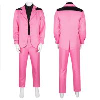 Elvis Presley cosplay costume mens pink suit Halloween carnival party uniform wig set 2022