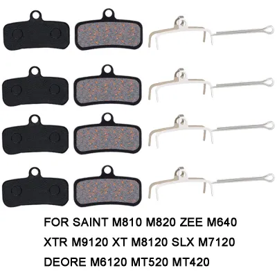 4 Pair Bicycle Disc Brake Pad For Deore XT M8120 M8020 M7120 M6120 MT420 MT520 Zee Saint Semi-Metal MTB Mountain Accessories
