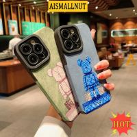 เคสโทรศัพท์มือถือหนังแกะ กันฝุ่น กันกระแทก ลายหมียืน สําหรับ IPhone 14 13 11 12 Pro Max 7 8 Plus X XR XSMAX