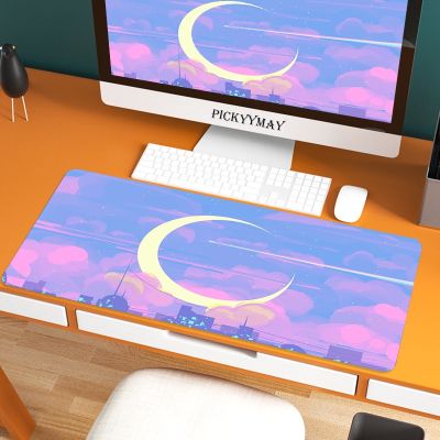 Pink Sailor Moon Scenic Mouse Pad เครื่องเกมคอมพิวเตอร์ขนาดใหญ่ แผ่นรองเมาส์น่ารัก Beidou Carpet อุปกรณ์เสริมเกม XL Keyboard Table Pad