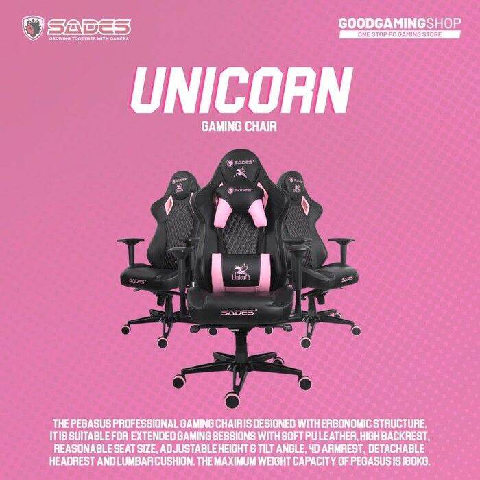 Sades Unicorn Gaming Chair Lazada Indonesia