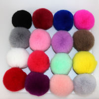 30pcslot DIY 6cm Real Rabbit Fur Ball pompom for keychains bags hats and scarf pom pom Wholesale