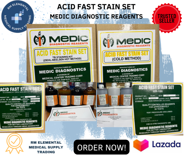ACID FAST STAIN SET (COLD AND HOT METHOD) MEDIC DIAGNOSTIC REAGENT