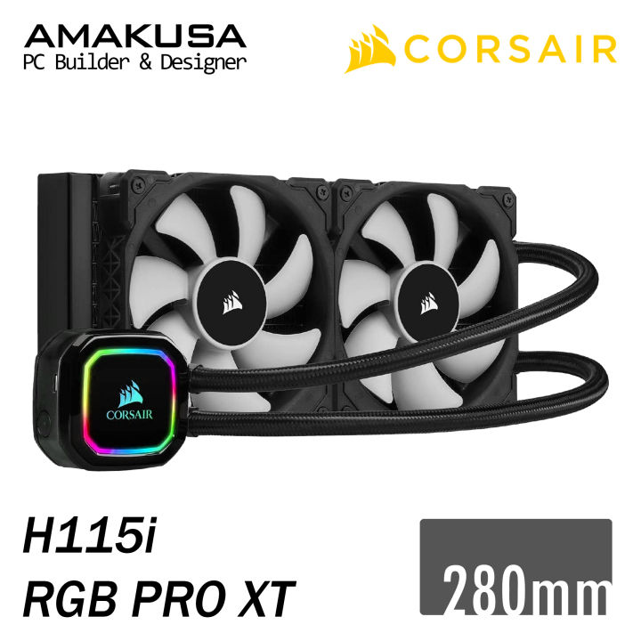 Corsair iCUE RGB PRO XT H115i 🌈 280mm AIO Liquid Cooling CPU Cooler Water All in One Fan Chassis Casing Core AMD Mount AM4 LGA1151 AMAKUSA | Lazada