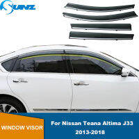 หน้าต่างด้านข้าง D Eflector สำหรับนิสสันเทียน่า Altima J33 2013 2014 2015 2016 2017 2018รถหน้าต่าง Visor อาทิตย์ฝน D Eflector ยาม SUNZ