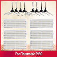 แปรงด้านข้าง Hepa Filter สำหรับ Cleanmate S950เครื่องดูดฝุ่นหุ่นยนต์อุปกรณ์เสริมแปรงกรองชุดเปลี่ยน