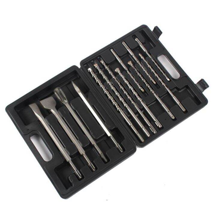 13 PCS Rotary Hammer Drill and Chisel Bits Set SDS Plus Impact Drill ...
