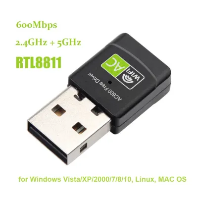 USB อะแดปเตอร์ Wifi 600Mbps Dual Band 2.4G 5Ghz เสาอากาศ USB แลนอีเธอร์เน็ต PC AC Wifi ผู้รับตัวรับสัญญาณ Wifi การ์ดเน็ตเวิร์ก