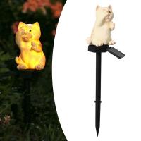 Solar Power Light  Stake Lights Bright Cat Lawn Lamp for Pathway Garden Decor Outside Patio Power Points  Switches Savers Guitar Bass Accessories Powe